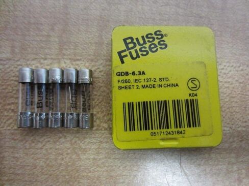 Bussmann GDB-6.3A Buss Fuse 6.3A 250V GDB63A (Pack of 5) in Kuwait