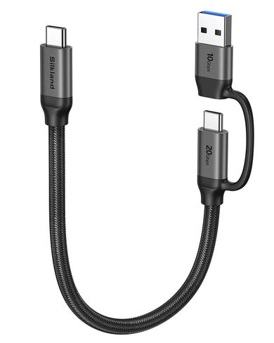 كابل بيانات Silkland 2 في 1 10 جيجابت في الثانية USB A إلى USB C 3.1/3.0، USB C إلى USB C 3.2 GEN 2x2 20 جيجابت في الثانية كابل فيديو للشاشة، شحن سريع 15 وات/240 وات لهاتف iPhone 17/16، وSamsung S24/23، وMacBook/SSD 3.3FT in Kuwait