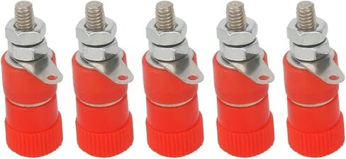 5Pcs 4mm Banana Socket Professional Binding Post Nut Banana Plug Jack Connector Nickel Plated(5Black) in Kuwait