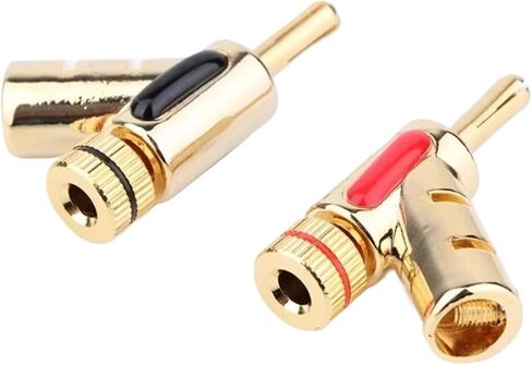 8Pcs/4Pairs Self-Locking Banana Plug Hi-End Copper For 4mm Head Speaker Connector Amplifier Y-Shaped Gun Type Adapter Gold(8PCS (4Pairs)) in Kuwait