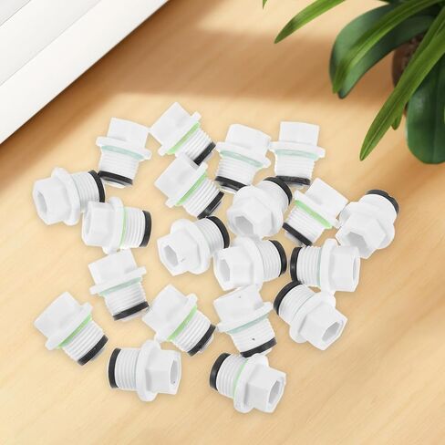 Hose Diameter 20pcs Plugs Thread White Threaded Plastic 1/2 20mm Multi-use Pipe End Caps High Flexibility Leak Prevention Stopper Universal Fit Outdoor in Kuwait