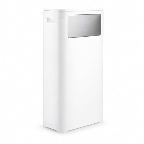 Kitchen Tall Skinny Trash Can,Waste Basket Fits in Narrow Spaces and Perfect for Commerical Offices with Lid,Slim Tall Garbage Can,Narrow Trash Can for Home,Bedroom,Kitchen,Living Room，White in Kuwait
