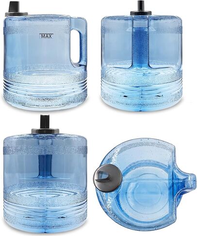xcivi 4L/1Gallon حاوية المياه المقطر لتقطير المياه Megahome | زجاجة بديلة لتقطير سعة 1 جالون، هيكل آمن خالٍ من مادة BPA، أغطية وظيفية مزدوجة، تصميم خارجي قوي ومحمول in Kuwait