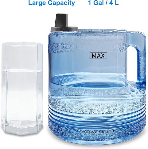 xcivi 4L/1Gallon حاوية المياه المقطر لتقطير المياه Megahome | زجاجة بديلة لتقطير سعة 1 جالون، هيكل آمن خالٍ من مادة BPA، أغطية وظيفية مزدوجة، تصميم خارجي قوي ومحمول in Kuwait