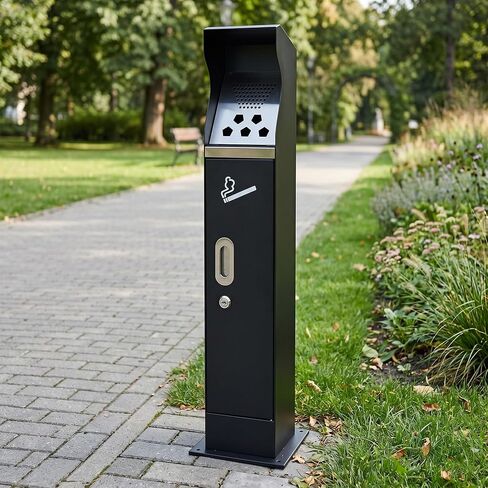 Commercial Trash Receptacle with Removable Bucket, Metal Ash Bin with Lockable, Metal Ash Can for Hotel, Restaurant, Office, Patio, Driveway, School in Kuwait