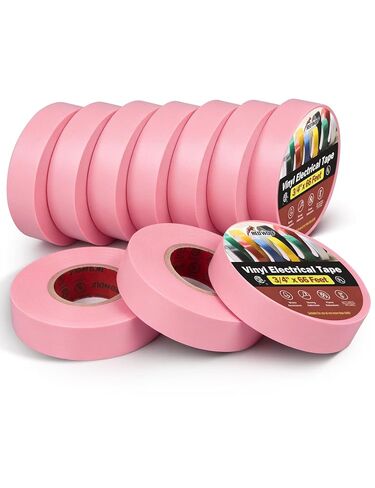 RED WOLF 5 Pack Pink PVC Electrical Tape 3/4 Inch x 66 Ft Industrial Grade UL/CSA Listed 7 Mil Thick Flame Retardant High Temp Waterproof Electrical PVC Tape Electric Super Vinyl Rated 600V in Kuwait