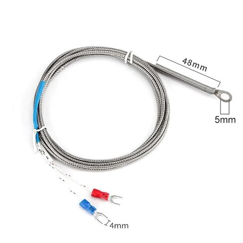 5mm Hole Washer Temperature Sensor K/E Type Metal 1/2/3M Shielded Braide Wire Cable 0-600℃ Temperature Thermocouple | E Type 5M in Saudi Arabia
