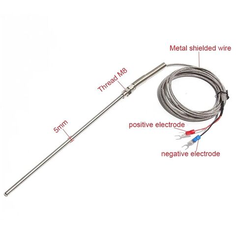 Thermocouple Probe Sensor Type K for PID Temperature Controller Thermostat 5mm Dia. Probe 1m-5m Length | Probe 5x50mm (DxL),2M in Saudi Arabia