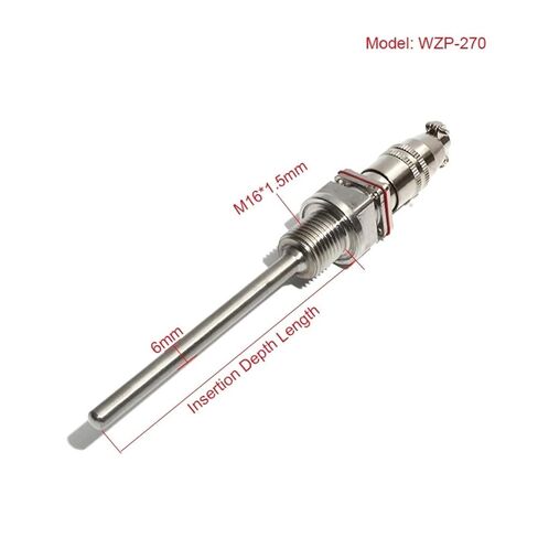 M16*1.5mm Screw Thermocouple WZP-270 Platinum Thermal Resistance 304SS Material PT100 Temperature Sensor 6X100-180mm in Saudi Arabia