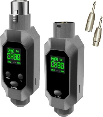جهاز إرسال واستقبال XLR لاسلكي - نظام ميكروفون لاسلكي UHF لبطارية 8H، نطاق 164 قدم، محول ميكروفون لاسلكي للمكثف/الميكروفونات الديناميكية، نظام PA، جيتار in Saudi Arabia