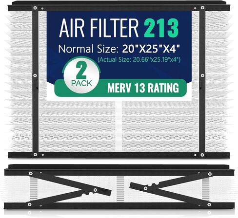 2-Pack 210 Replacement Filter Compatible with AprilAire Whole House Air Purifiers, Models 1210, 1620, 2210, 2216, 3210, 4200, MERV 11 Air Purifiers, Size: 20x25x4(Actual Size 20.66''x25.19"x4) in Kuwait