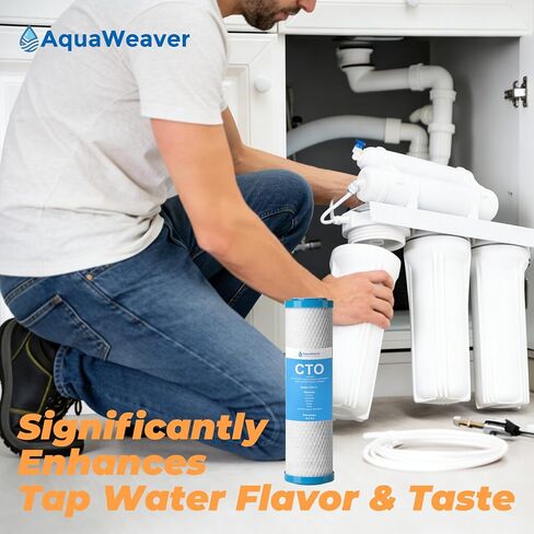 خرطوشة فلتر مياه كربون 1 ميكرون 10 بوصة × 2.5 بوصة، متوافقة مع DuPont WFPFC8002، GE FXWTC، Culligan D-10A، Pentek CBC-10 والمزيد، 6 عبوات in Kuwait