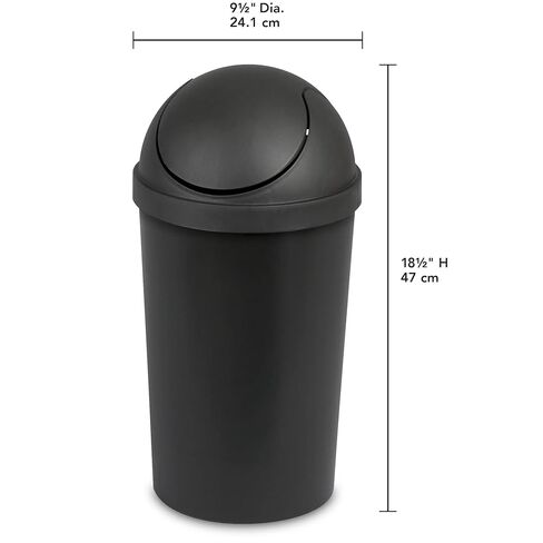 Bathroom Trash Can, 3 Gallon Small Plastic Garbage Bucket Bin with Swing Top Lid, Black in Saudi Arabia