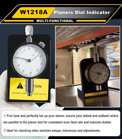 مؤشر قرص W1218A بقاعدة مغناطيسية متينة 360 درجة لوصلات النجارة وإعداد مقاييس ارتفاع سهلة ودقيقة ±.001 بوصة، استبدل W1218A in Kuwait