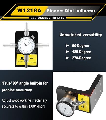 مؤشر قرص W1218A بقاعدة مغناطيسية متينة 360 درجة لوصلات النجارة وإعداد مقاييس ارتفاع سهلة ودقيقة ±.001 بوصة، استبدل W1218A in Kuwait