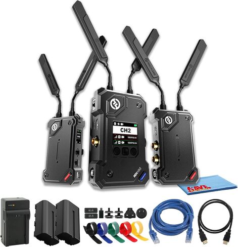 نظام إرسال فيديو لاسلكي 2 من Hollyland Cosmo C2 HDMI SDI، ناقل حركة لوس 3000 قدم، تدفق UVC RTMP، حزمة زمن الوصول 33 مللي ثانية مع (جهازي إرسال ومجموعة استقبال واحدة) in Kuwait