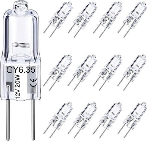 GY6.35 لمبة 50 وات، 12 عبوة GY6.35 لمبة إضاءة Q50/CL/GY6/12V/T3/T4 JC نوع GY6.35/G6.35 قاعدة ثنائية التيار المتردد/تيار مستمر 12 فولت أبيض دافئ 2700 ك لمبات إضاءة كبسولة واحدة in Kuwait