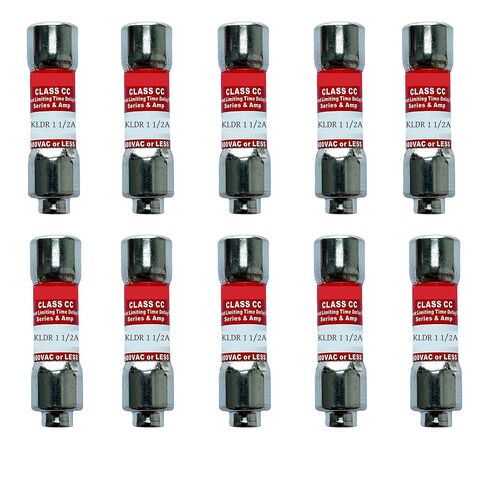 10-Pack New KLDR-1-1/2 KLDR-1-1/2A 1.5Amp 600Vac Time Delay Fuse,KLDR 1-1/2A Class CC Cartridge Fuse in Kuwait