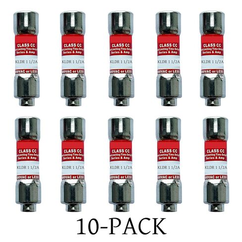10-Pack New KLDR-1-1/2 KLDR-1-1/2A 1.5Amp 600Vac Time Delay Fuse,KLDR 1-1/2A Class CC Cartridge Fuse in Kuwait