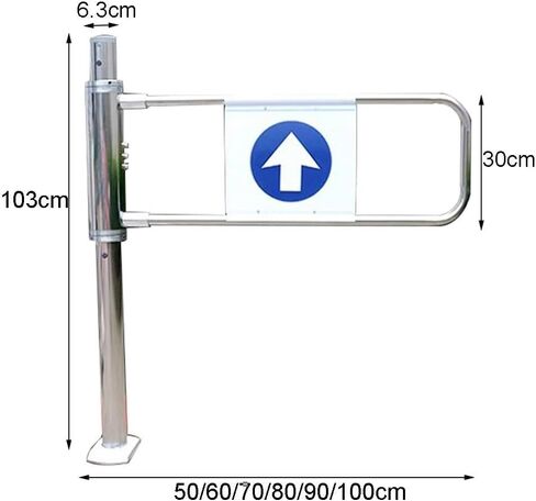 Automatic Closing Safety Gate for Supermarket & Store Entrance, Unidirectional Door for Warehouse & Library, 70x103cm RightDoor - Secure Pedestrian Access in Kuwait