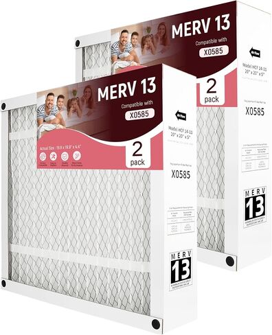 X0585 Replacement Filter Compatible with Lennox Home Furnace HCF14-11 Filter,MERV13,20x20x5"(Actual Size: 19.8 x 19.9 x 4.4")(2 Pack) in Kuwait