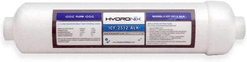 Hydronix Alkaline Remineralization & pH Balance Inline Water Filter ICF-2512-ALK | Fits Any Reverse Osmosis RO Drinking Water System, Under Sink, Ice Makers, 1/4" NPT Ports in Kuwait