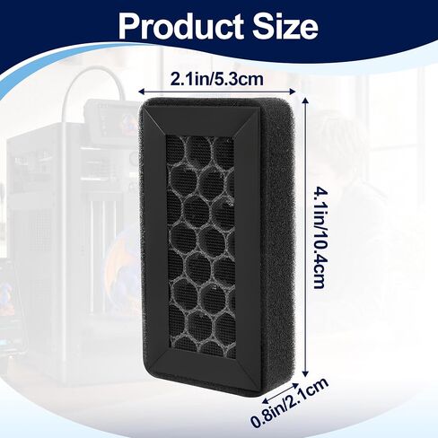 4 Pcs AD5M AD5X Air Filter, Activated Carbon Air Filter for Flashforge Adventurer 5M/ 5X/ 5M Pro, HEPA 13+ Activated Carbon Replacement Kit Filter for VOCs, PM2.5, Ultrafine Particles & Odors in Kuwait