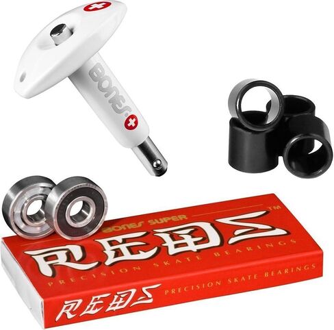 Bones Super Reds Bearings, 8 Pack set With Puller Tool & FREE Bones Spacers in Kuwait
