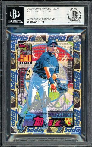 إيشيرو سوزوكي موقعة Topps Project 2020 Tyson Beck Card #307 Mariners Auto Grade Gem Mint 10 Silver #8/10 Beckett BAS #13713180 in Kuwait