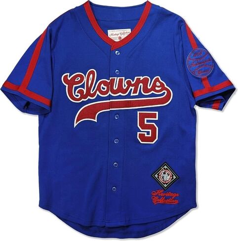 قميص بيسبول رجالي من Big Boy Indianapolis Clowns NLBM Heritage [أزرق داكن] - ID#33859-115-208-0-0 in Kuwait