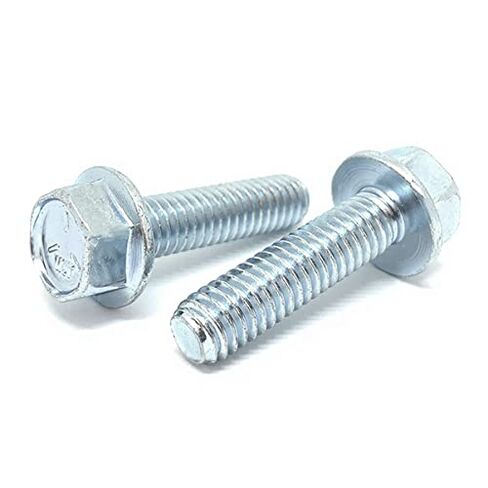 (100 Pieces) 1/4-20x5/8 Grade 5 Hex Flange Bolts Screws UNC Coarse Full Threads Zinc Clear in Kuwait