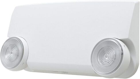 LFI Lights | Compact Emergency Light | White Housing | Two LED Adjustable Round Heads | Hardwired with Battery Backup | UL Listed | (2 Pack) | EL-CX in Kuwait