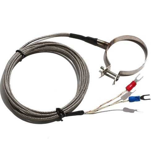 Clamp Thermocouple Temperature Sensor Cable 48/50/55/60/65mm Stainless Steel Ring Probe Coil Test Line K/E Type PT100 | K Type,Coil Dia 48mm in Saudi Arabia