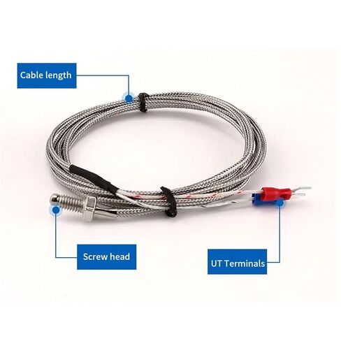 M8 Screw K Type E 1Meter 2M 3 Meters 4M 5M Wire Cable Connector Thermocouple Temperature Sensor for Temperature Controller | M8 Type E 2M in Saudi Arabia