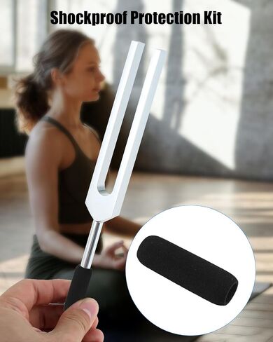Black Handle Tuning Forks Set 128Hz 136.1Hz 256Hz 384Hz, Aluminum Alloy Precision Tuning Fork with Activator and Leather Pouch for Meditation, Sound Therapy & Chakra Balance in Saudi Arabia