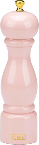 Rose Pink Salt Grinder Mill, 8 Inch Pepper Grinder, Best Gift for Mom | Wood Pepper Mill with Adjustable Coarseness, Refillable Wooden Salt Mill, Unique Kitchen Present for Mother from Daughter Son in Kuwait
