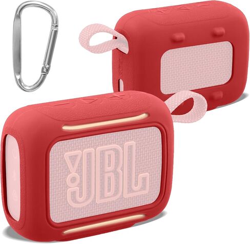حافظة غطاء سيليكون محمولة مقاومة للماء لهاتف JBL Go 5، حقيبة سفر محمولة من السيليكون مع حلقة تسلق، حافظة جلدية واقية (جراب أسود) - co2CREA in Kuwait