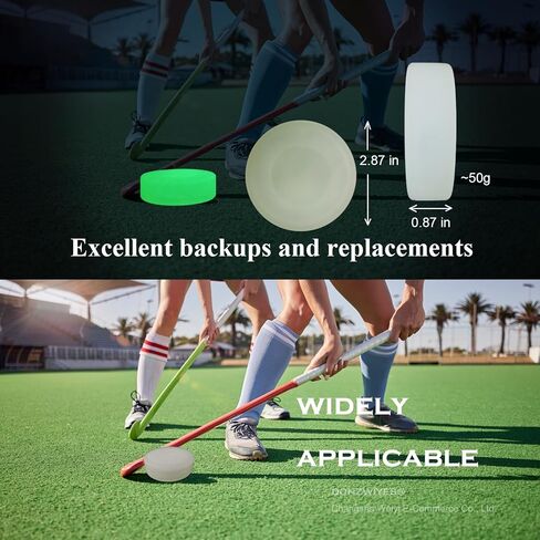 Glow in The Dark Ice Hockey Puck Party Puck Green Floor Puck for Youth Adults Outdoor Indoor Games and Practicing Shooting and Handling Skills 6-Pack with Storage Bag in Kuwait