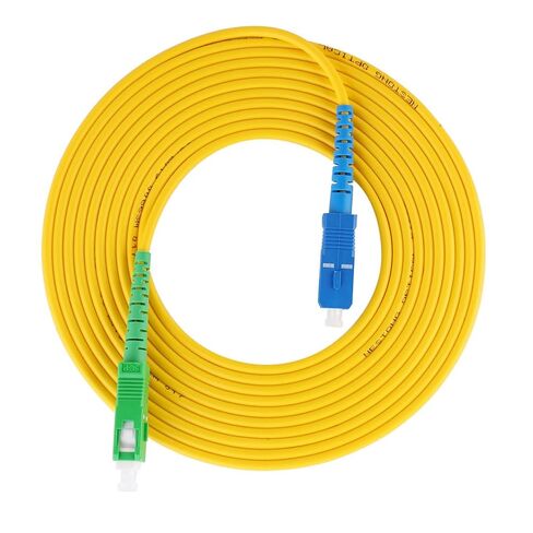 Diyeeni SCAPC to SCUPC Single Mode Fiber Optic Jumper 15 Meters, PVC Optical Networking Cable with Low Light Decay for Long Distance Data Transmission in Kuwait