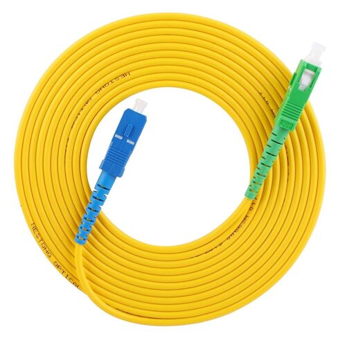 Diyeeni SCAPC to SCUPC Single Mode Fiber Optic Jumper 15 Meters, PVC Optical Networking Cable with Low Light Decay for Long Distance Data Transmission in Kuwait