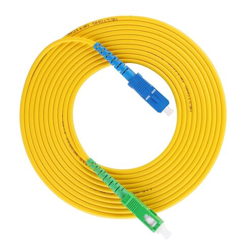 Diyeeni SCAPC to SCUPC Single Mode Fiber Optic Jumper 15 Meters, PVC Optical Networking Cable with Low Light Decay for Long Distance Data Transmission in Kuwait