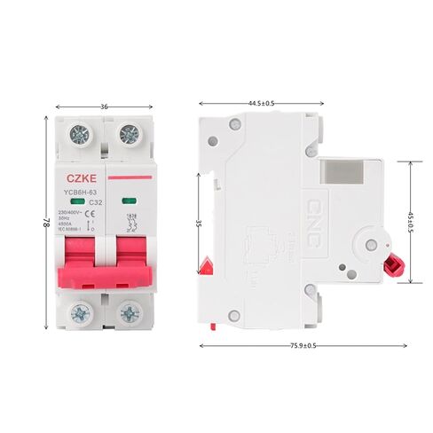 YCB6H-63 2 Poles Din Rail Mount Breaking Capacity Miniature Circuit Breaker MCB 6A/10A/16A/20A/25A/32A (Color : 2P, Size : 40A) in Kuwait