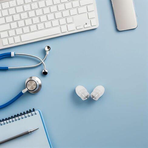 4pcs Soft Silicone Stethoscope Ear Tips Replacement with Threaded Design, Grade Noise-isolating Compatible Universal, White Gourd-Shaped Earbuds for Healthcare in Kuwait
