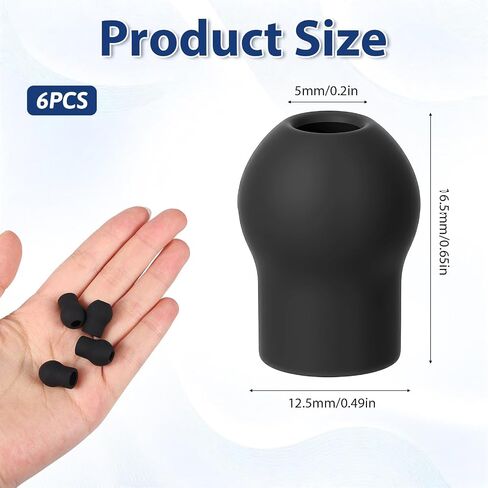 6 PCS Universal Silicone Stethoscope Ear Tips Replacement | Stethoscope Ear Pieces, Comfortable Sealing Earbuds for Most Stethoscopes, Black in Kuwait