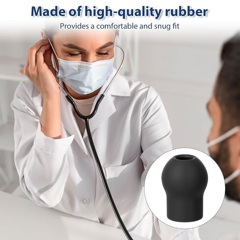 6 PCS Universal Silicone Stethoscope Ear Tips Replacement | Stethoscope Ear Pieces, Comfortable Sealing Earbuds for Most Stethoscopes, Black in Kuwait