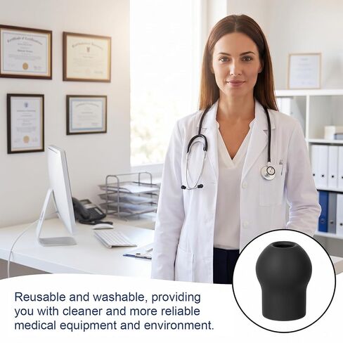 6 PCS Universal Silicone Stethoscope Ear Tips Replacement | Stethoscope Ear Pieces, Comfortable Sealing Earbuds for Most Stethoscopes, Black in Kuwait