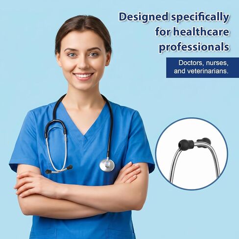 6 PCS Universal Silicone Stethoscope Ear Tips Replacement | Stethoscope Ear Pieces, Comfortable Sealing Earbuds for Most Stethoscopes, Black in Kuwait