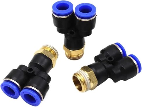 Pneumatic Fitting Y Shaped Tee 4-12MM M5 1/8" 1/4" 3/8" 1/2" BSP Connector(12mm,M5) in Kuwait