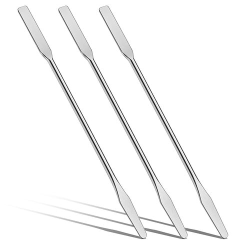 3 Pcs Lab Spatula, Laboratory Double-Ended Spatula, Mini Metal Micro Spatula, Square & Round Ends for Mixing Cosmetics, Silver in Saudi Arabia