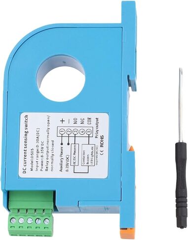 DC Current Sensor Switch 0-50A/0-100A, Hall Effect Current Detection Relay with Adjustable Threshold, 0-99s Delay, LED Indicator, DIN Rail Mount, 22mm Aperture(D366-300A DC) in Saudi Arabia